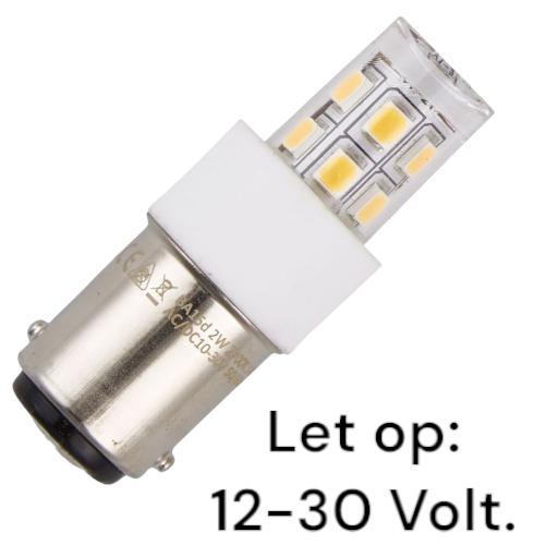 SPL LED buislamp laagvolt Ba15d 10V-30V 2W 200lm 3000K Ni..., Huis en Inrichting, Lampen | Overige, Nieuw, Ophalen of Verzenden
