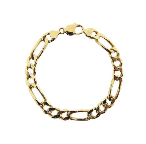 18 Krt. Gouden Figaro schakel armband | 19 cm, Sieraden, Tassen en Uiterlijk, Armbanden, Overige kleuren, Gebruikt, Goud, Ophalen of Verzenden