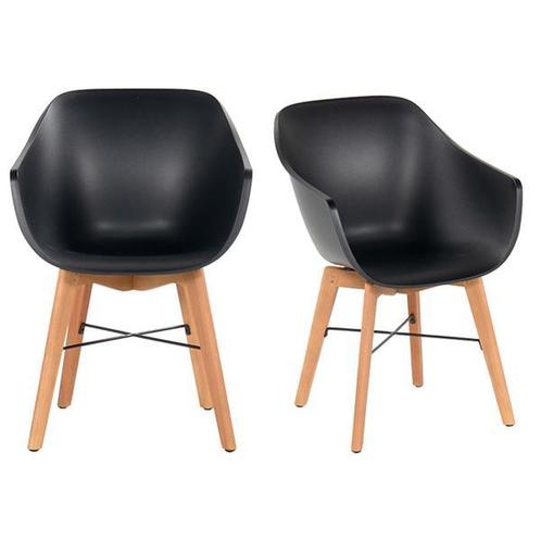 Tweedekans | Hartman Kuipstoel Iris - Set van 2 - Matzwart /, Huis en Inrichting, Stoelen, Zo goed als nieuw, Ophalen of Verzenden