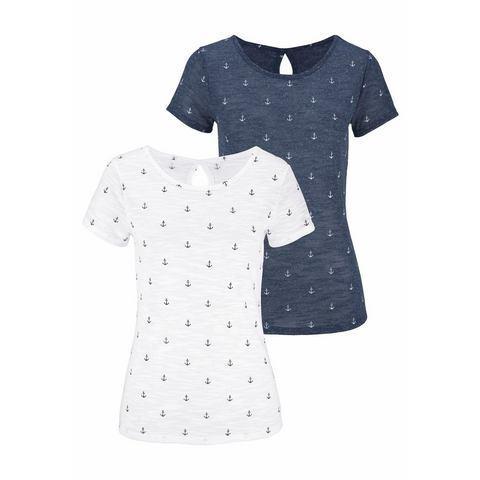 Beachtime T-shirt met maritieme ankerprint (Set van 2), Kleding | Dames, T-shirts, Nieuw, Verzenden