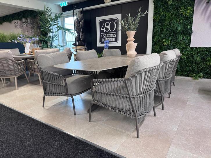 4SO Capalbio/Nevada low diningset (7-delig) - SHOWMODEL, Tuin en Terras, Tuinsets en Loungesets, Tuinset, Nieuw, Overige materialen