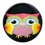 Fako Bijoux - Click Button - Glas - Uiltje Zwart/Multi, Verzenden, Nieuw