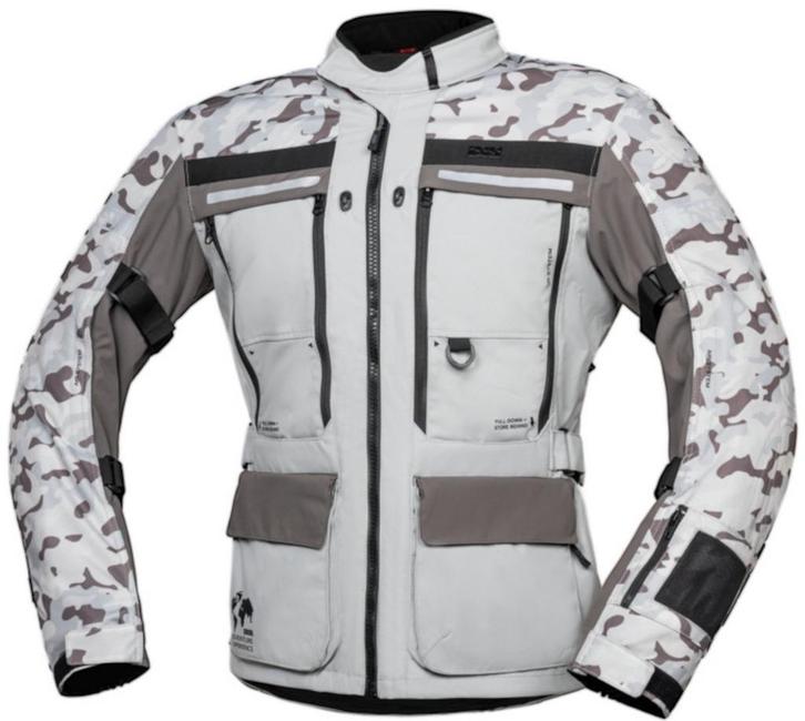 IXS Montevideo-Air 3.0 Grijs Camo Textiele Motorjas, Motoren, Kleding | Motorkleding, Heren, Nieuw met kaartje, Jas | textiel