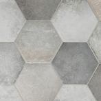 Vloertegel / wandtegel hexagon random shadow grijs 17,5x20cm, Doe-het-zelf en Verbouw, Tegels, Keramiek, Nieuw, Ophalen of Verzenden