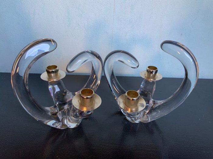 Verreries Schneider - Kaarsenhouder - Glas - Gesigneerd, Antiek en Kunst, Antiek | Glas en Kristal