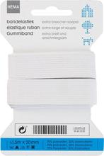 HEMA Bandelastiek 1.5mx20mm soepel wit, Hobby en Vrije tijd, Naaien en Fournituren, Verzenden, Nieuw