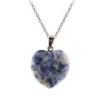 Fako Bijoux® - Ketting - Hart Natuursteen - 20x20mm - Lapis, Sieraden, Tassen en Uiterlijk, Kettingen, Verzenden, Nieuw