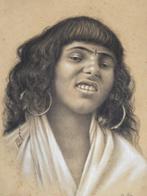 U. Galli (XIX-XX) - Ritratto Giovane donna Eritrea, Antiek en Kunst, Kunst | Schilderijen | Klassiek