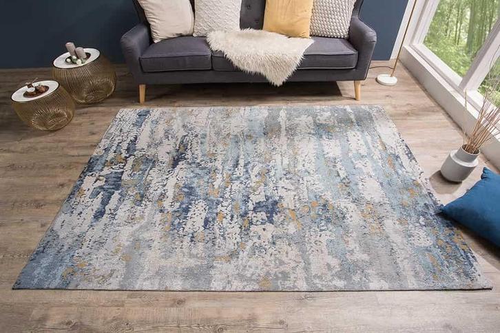 Designtapijt ABSTRACT 240x160cm blauw katoen - 38759, Huis en Inrichting, Stoffering | Tapijten en Kleden, Ophalen of Verzenden