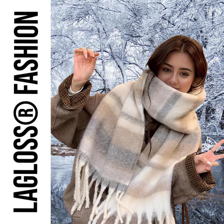 Gebreide Dames Sjaal met Kwastjes - Winter Sjaal - 220 x 30, Kleding | Dames, Mutsen, Sjaals en Handschoenen, Sjaal, Nieuw, Verzenden