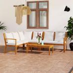 vidaXL 5-delige Loungeset met kussens massief acaciahout, Verzenden, Nieuw, Hardhout, Loungeset