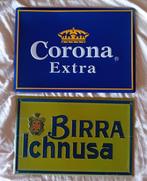 BIRRA ICHNUSA en BIRRA CORONA - Reclamebord (2) - Metaal, Antiek en Kunst