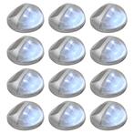 vidaXL LED-wandlampen solar rond zilver 12 st, Tuin en Terras, Buitenverlichting, Verzenden, Nieuw