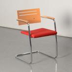 Lande vergaderstoel, beuken / rood, sledeframe, Ophalen of Verzenden, Nieuw