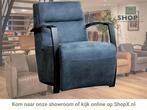 Leren fauteuil Arrival - Kenia Denim (blauw), Nieuw, Ophalen of Verzenden, 50 tot 75 cm, Industrieel, Modern