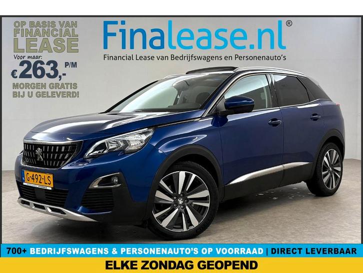 Peugeot 3008 1.2 PureTech Pano Virtual Sfeer Cam Carplay, Auto's, Peugeot, Lease, Automaat, SUV of Terreinwagen, Benzine, Blauw