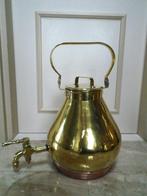 Waterkoker - messing, koper - ketel met tapkraan, Antiek en Kunst