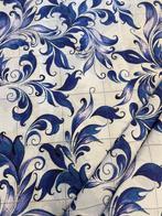 Mediterrane stof Vietri patroon koningsblauw tegelmotief,, Antiek en Kunst, Antiek | Kleden en Textiel