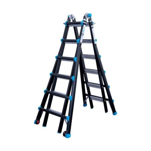 Professionele vouwladder Eurostairs 4x6, Doe-het-zelf en Verbouw, Ladders en Trappen, Ladder, Nieuw, Opvouwbaar of Inschuifbaar
