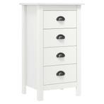 Grenen Dressoir Wit 4 Lades | Tweedekansje | OP=OP, Minder dan 50 cm, Nieuw, Ophalen of Verzenden, Grenenhout