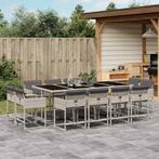 vidaXL 13-delige Tuinset met kussens poly rattan lichtgrijs, 2 zitplaatsen, Nieuw, Tuinset, Verzenden