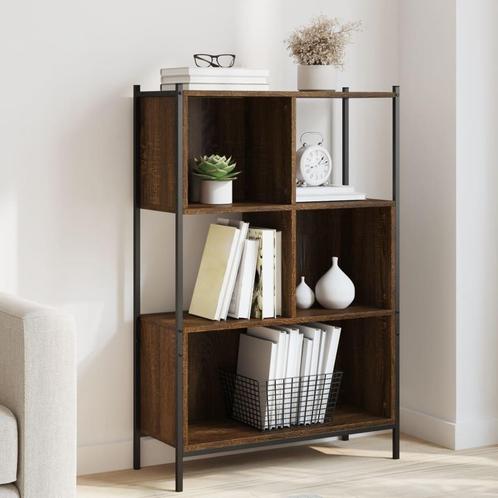 vidaXL Boekenkast 72x28x109 cm bewerkt hout bruin eikenkleur, Huis en Inrichting, Kasten | Boekenkasten, Nieuw, Overige houtsoorten