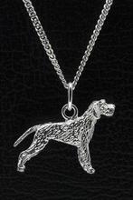 Zilveren Spinone met staart ketting hanger - groot, Verzenden, Nieuw