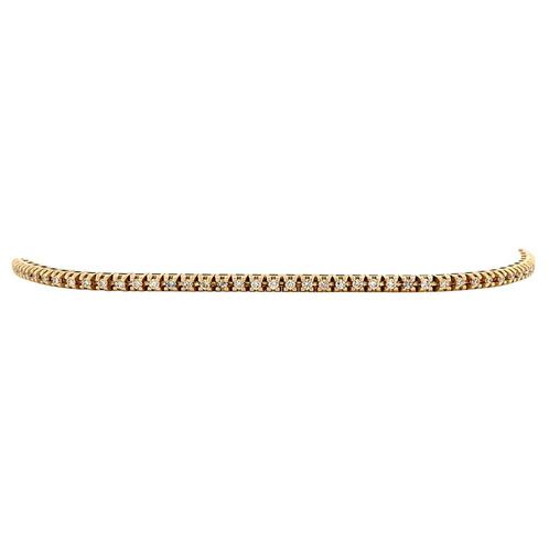 Gouden vintage tennisarmband met diamant 14 krt, Sieraden, Tassen en Uiterlijk, Armbanden, Nieuw, Ophalen of Verzenden