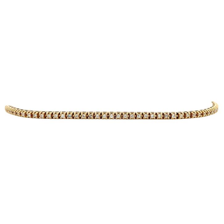 Gouden vintage tennisarmband met diamant 14 krt, Sieraden, Tassen en Uiterlijk, Armbanden, Nieuw, Ophalen of Verzenden