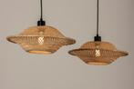 Rietveld Hanglampen - Zwart, Bruin, Naturel - Metaal, Rotan, Verzenden, Nieuw