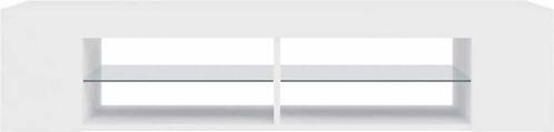 vidaXL Tv-meubel met LED-verlichting - 135x39x30 cm - wit, Huis en Inrichting, Woonaccessoires | Overige, Zo goed als nieuw, Ophalen of Verzenden