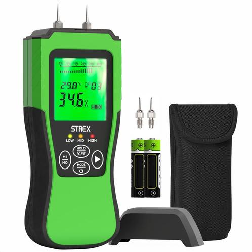 Strex Vochtmeter Digitaal - Voor Hout / Bouwmaterialen (o.a., Doe-het-zelf en Verbouw, Meetapparatuur, Verzenden