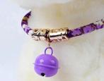 kattenhalsband met bel - Verstelbaar in lengte - kleur paars, Ophalen of Verzenden, Nieuw