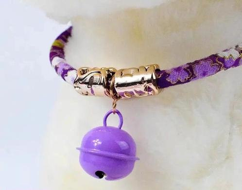 kattenhalsband met bel - Verstelbaar in lengte - kleur paars, Dieren en Toebehoren, Hondenriemen, Nieuw, Ophalen of Verzenden