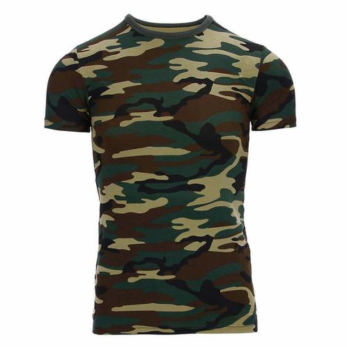 Kinder t-shirt camouflageprint - Woodland - Maat 98-104, Kinderen en Baby's, Kinderkleding | Overige, Nieuw, Verzenden