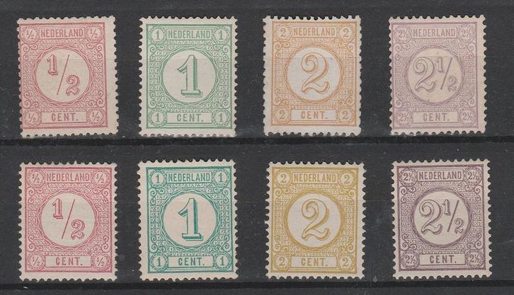 Postzegel Nederland 1876-1894 Cijfer NR.30-33 + 30b-33a (58), Postzegels en Munten, Postzegels | Nederland, Postfris, T/m 1940