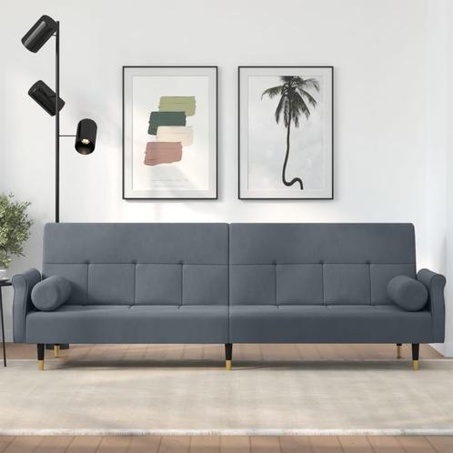 vidaXL Slaapbank met kussens fluweel donkergrijs, Huis en Inrichting, Banken | Bankstellen, Nieuw, 200 tot 250 cm, Stof, Verzenden