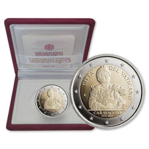 Vaticaan 2 Euro Caravaggio 2021 Proof, Postzegels en Munten, Munten | Europa | Euromunten, Verzenden