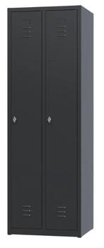 Lockers Garderobekast 2-deuren 180x60x50cm Grijs en Zwart, Ophalen of Verzenden, Nieuw in verpakking