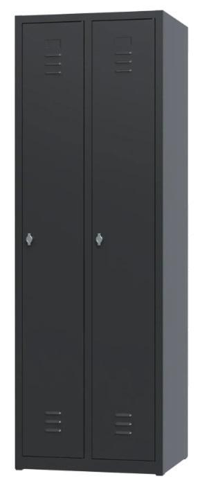 Lockers Garderobekast 2-deuren 180x60x50cm Grijs en Zwart, Zakelijke goederen, Kantoor en Winkelinrichting | Kantoormeubilair en Inrichting
