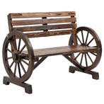 TRUUSK Tuinbank 2-zits - Landelijke stijl met Wagenwiel-arml, Tuin en Terras, Verzenden, Nieuw