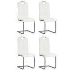 Stoelen Wit Kunstleer 4 stuks | OP = OP | Topdeal!, Ophalen of Verzenden, Nieuw, Wit, Vier