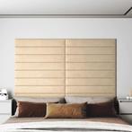 vidaXL Wandpanelen 12 st 1,62 m² 90x15 cm stof crèmekleurig, Verzenden, Nieuw