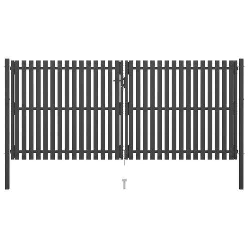 vidaXL Poort 4x2 m staal antraciet, Tuin en Terras, Tuinpoorten, Nieuw, Verzenden