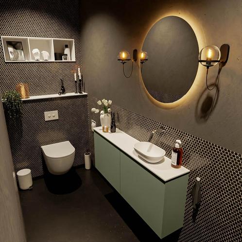MONDIAZ FOWY toiletmeubel 120cm kleur army. Waskom positie, Doe-het-zelf en Verbouw, Sanitair, Bad, Nieuw, Ophalen of Verzenden