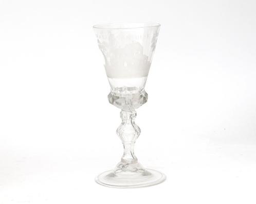 Een gelegenheidsglas, welvaren glas, Holland, 18e eeuw, Verzamelen, Glas en Borrelglaasjes, Gebruikt