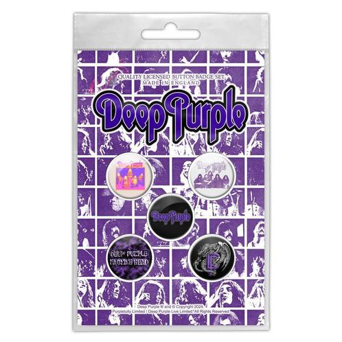 Deep Purple - In Rock - button 5-pack officiële merchandise, Verzamelen, Muziek, Artiesten en Beroemdheden, Kleding, Nieuw, Ophalen of Verzenden