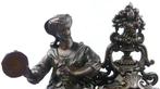 Klok - Marmer, Zinklegering, Dame au Tambourin - 1850-1900, Antiek en Kunst