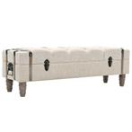 vidaXL Opbergbankje 111x34x37 cm massief hout en staal, Huis en Inrichting, Verzenden, Nieuw