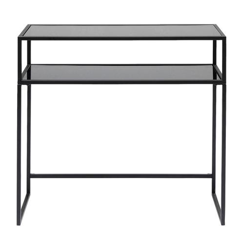 *WOONWINKEL* Kare Design Loft Sidetable Van Staal Met Glas, Huis en Inrichting, Tafels | Sidetables, Nieuw, Verzenden